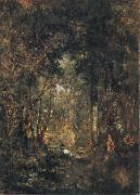 Theodore Rousseau In the Wood at Fontainebleau oil on canvas